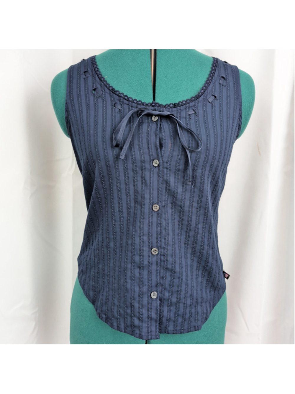 Polo Jeans by Ralph Lauren Sleeveless Lace Trim Front Tie Top Medium